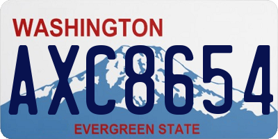 WA license plate AXC8654