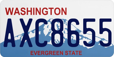 WA license plate AXC8655
