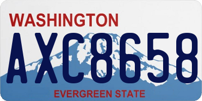 WA license plate AXC8658