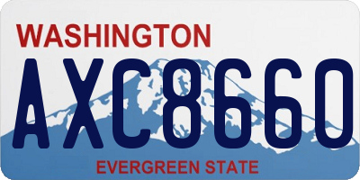 WA license plate AXC8660
