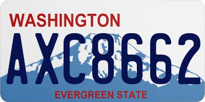 WA license plate AXC8662