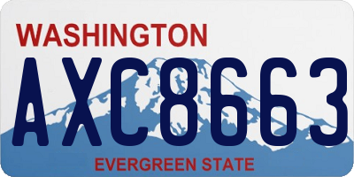 WA license plate AXC8663