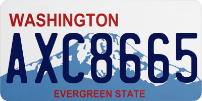 WA license plate AXC8665