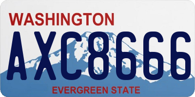 WA license plate AXC8666