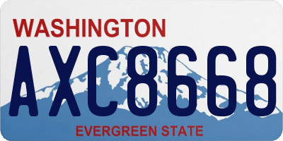 WA license plate AXC8668