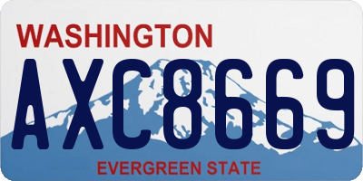 WA license plate AXC8669