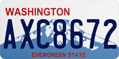 WA license plate AXC8672