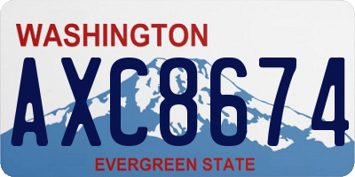 WA license plate AXC8674