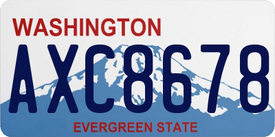 WA license plate AXC8678
