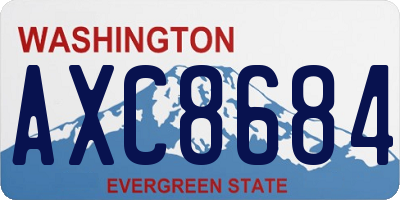 WA license plate AXC8684