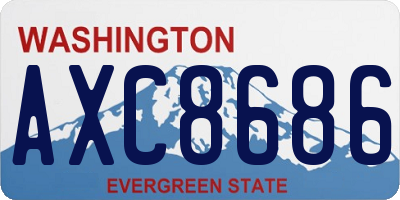 WA license plate AXC8686
