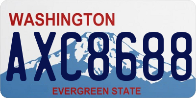 WA license plate AXC8688
