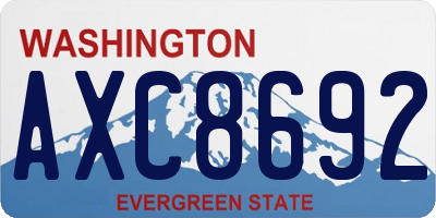 WA license plate AXC8692