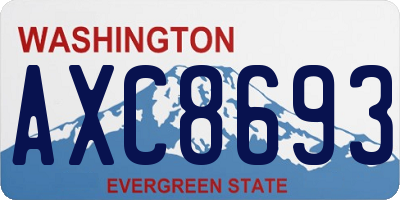 WA license plate AXC8693