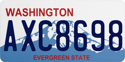 WA license plate AXC8698