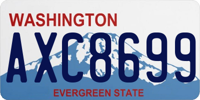 WA license plate AXC8699