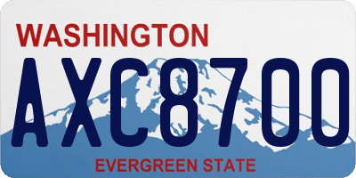 WA license plate AXC8700