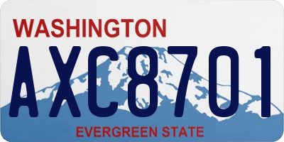 WA license plate AXC8701