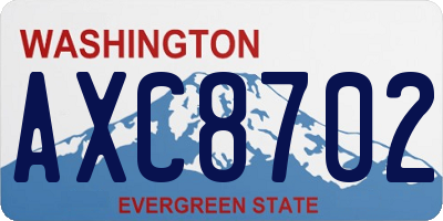 WA license plate AXC8702