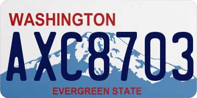WA license plate AXC8703