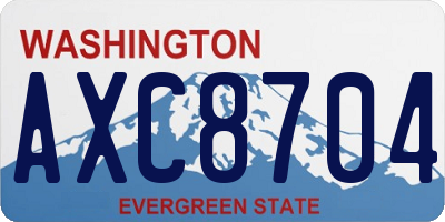 WA license plate AXC8704