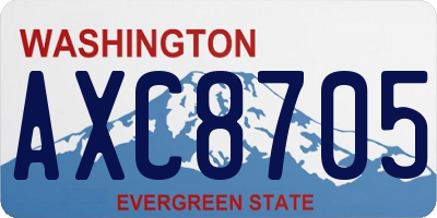 WA license plate AXC8705