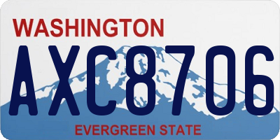WA license plate AXC8706