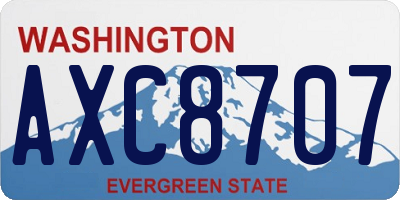 WA license plate AXC8707