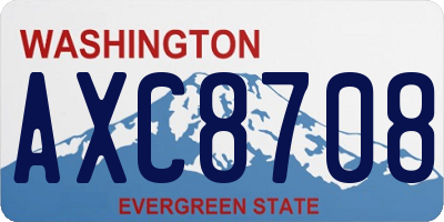 WA license plate AXC8708