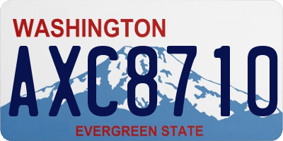 WA license plate AXC8710