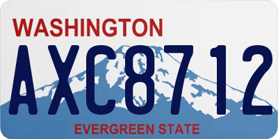 WA license plate AXC8712