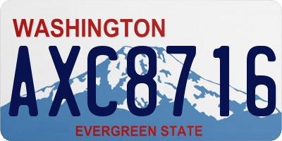 WA license plate AXC8716
