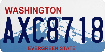 WA license plate AXC8718