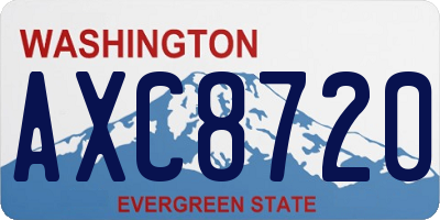 WA license plate AXC8720