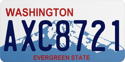 WA license plate AXC8721