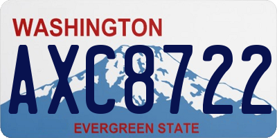 WA license plate AXC8722