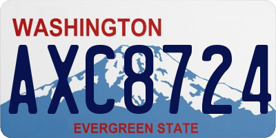 WA license plate AXC8724