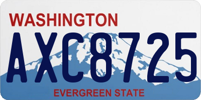 WA license plate AXC8725