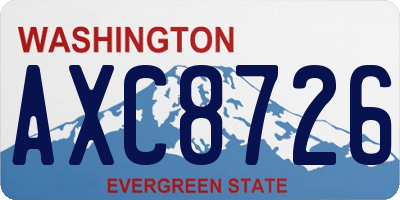 WA license plate AXC8726