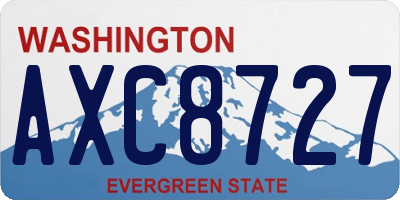 WA license plate AXC8727