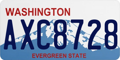 WA license plate AXC8728