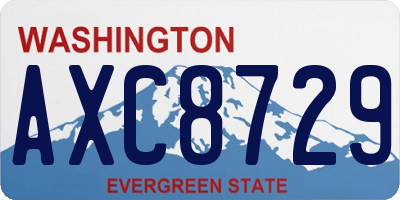 WA license plate AXC8729