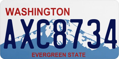 WA license plate AXC8734