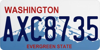WA license plate AXC8735