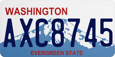 WA license plate AXC8745
