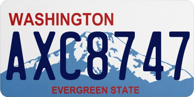 WA license plate AXC8747