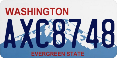 WA license plate AXC8748