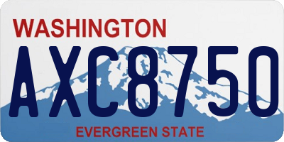WA license plate AXC8750