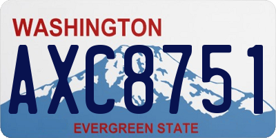 WA license plate AXC8751