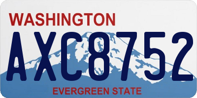 WA license plate AXC8752